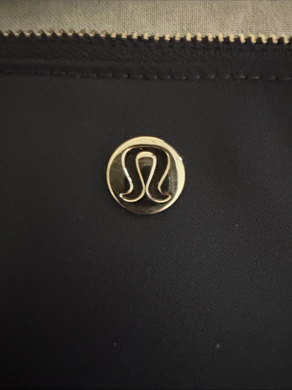 lululemon athletica Black Wristlet Clutch with Gold Accent